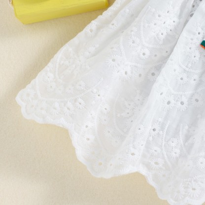 Toddler Girls Umbrella Skirt Floral Sleeveless Lace Top & Skirt Wholesale
