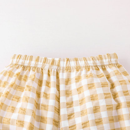 Baby Girl Plaid Sleeveless Top And Shorts Wholesale
