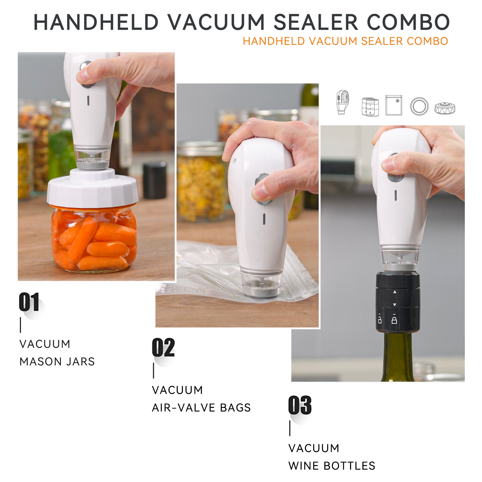 Electric Handheld Vacuum Sealer Kit