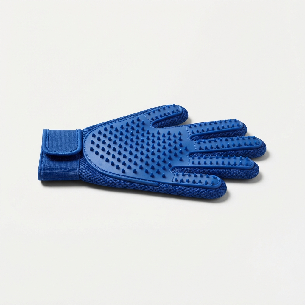 DarkPaws silicone pet grooming glove in blue