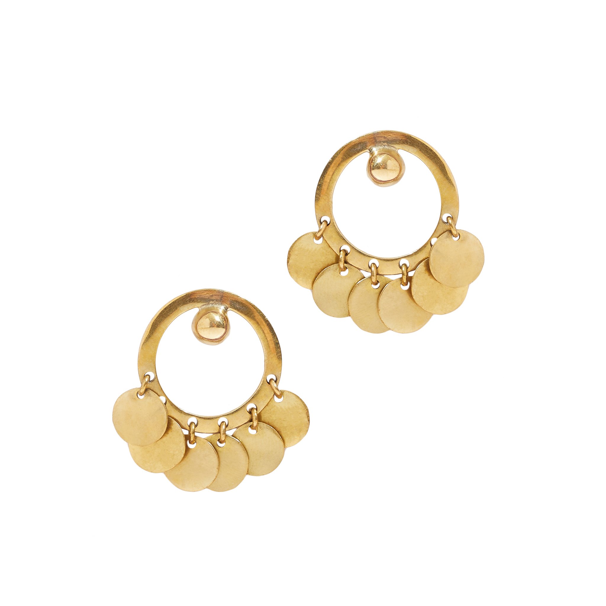 function2-Brass Medallion Earrings
