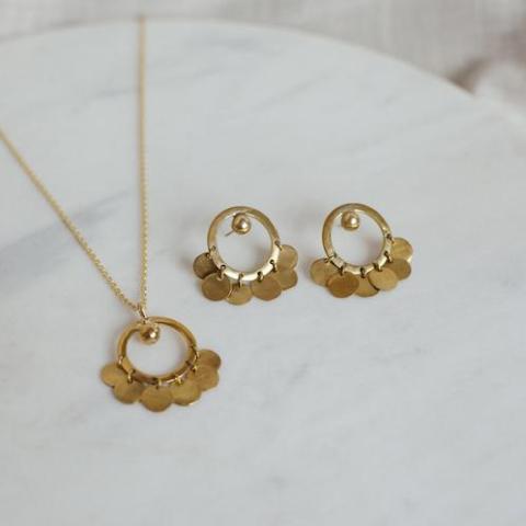 function2-Brass Medallion Earrings