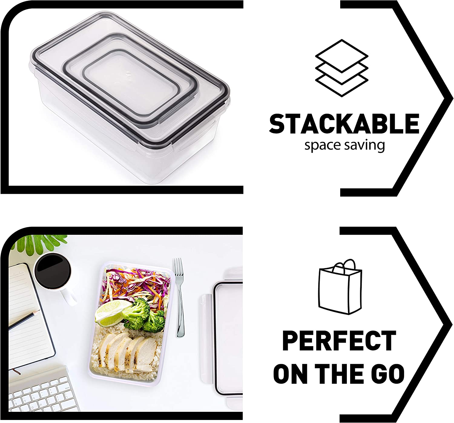 50-piece BPA-Free Food storage Containers Set with Lids