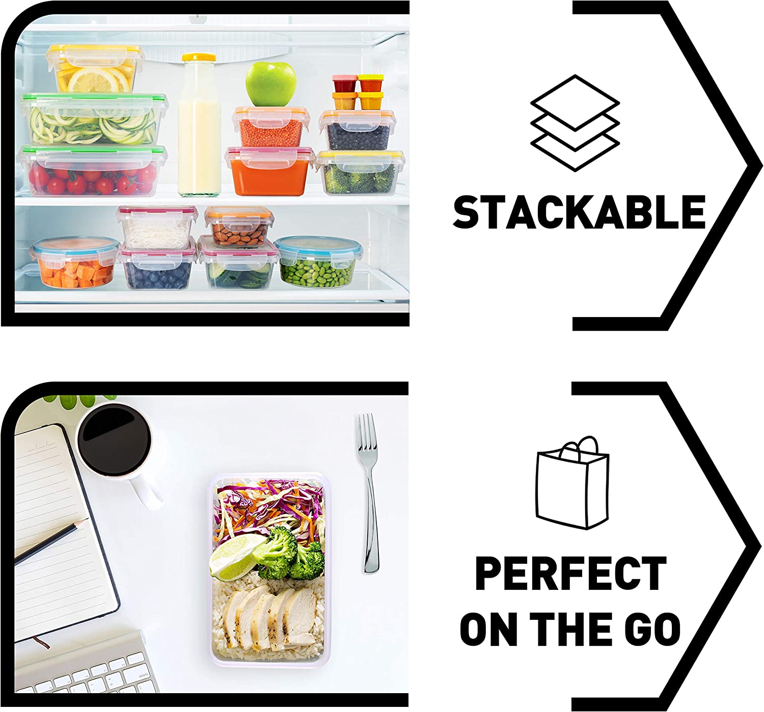 50-piece BPA-Free Food storage Containers Set with Lids