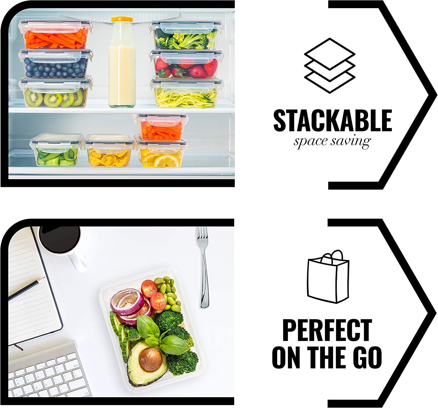 50-piece BPA-Free Food storage Containers Set with Lids