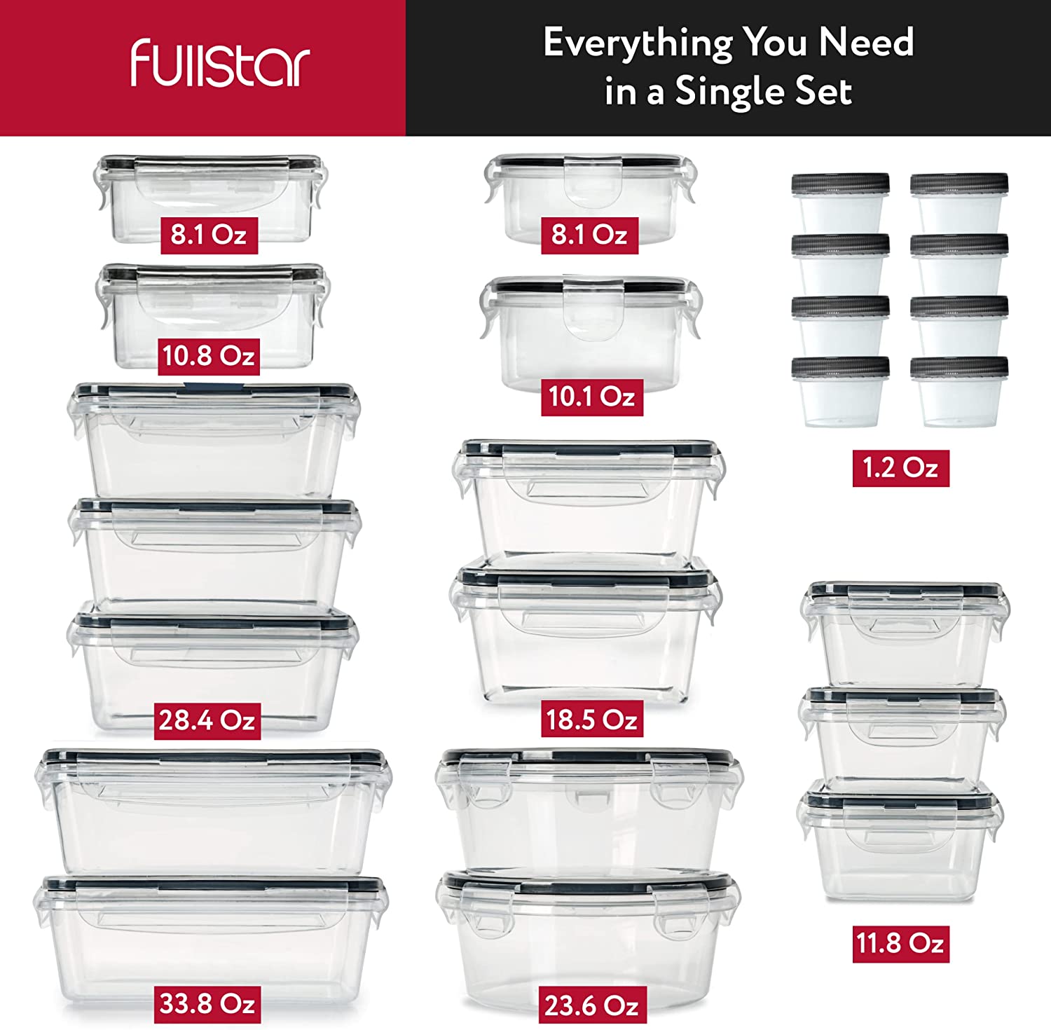 50-piece BPA-Free Food storage Containers Set with Lids