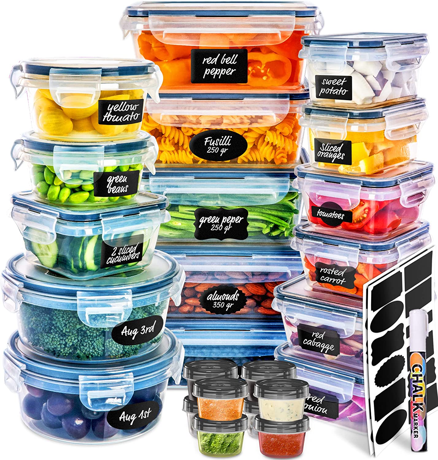 50-piece BPA-Free Food storage Containers Set with Lids
