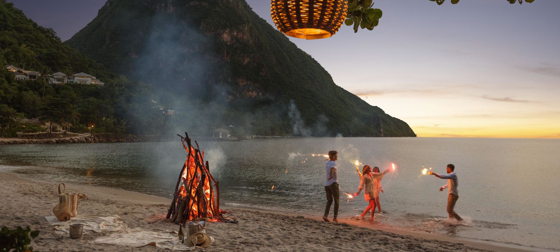 Christmas Gathering with Bonfire, Sugar Beach