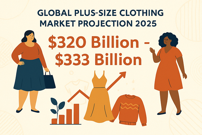 A stat about how plus size clothing is on the rise