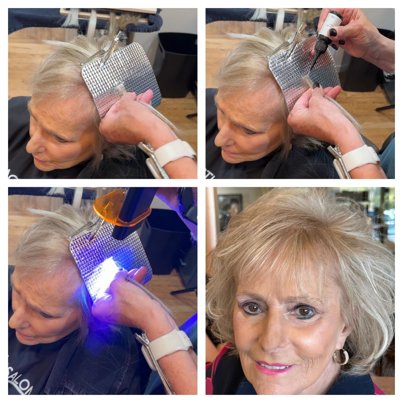 Our Client wearing the V-light hair extension