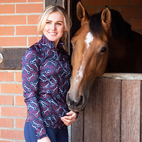 Ariat Lowell 2.0 Quarter Zip Base Layer Team Print