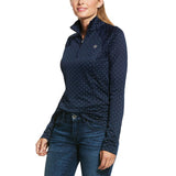 Ariat Sunstopper 2.0 Quarter Zip Top Navy Dot