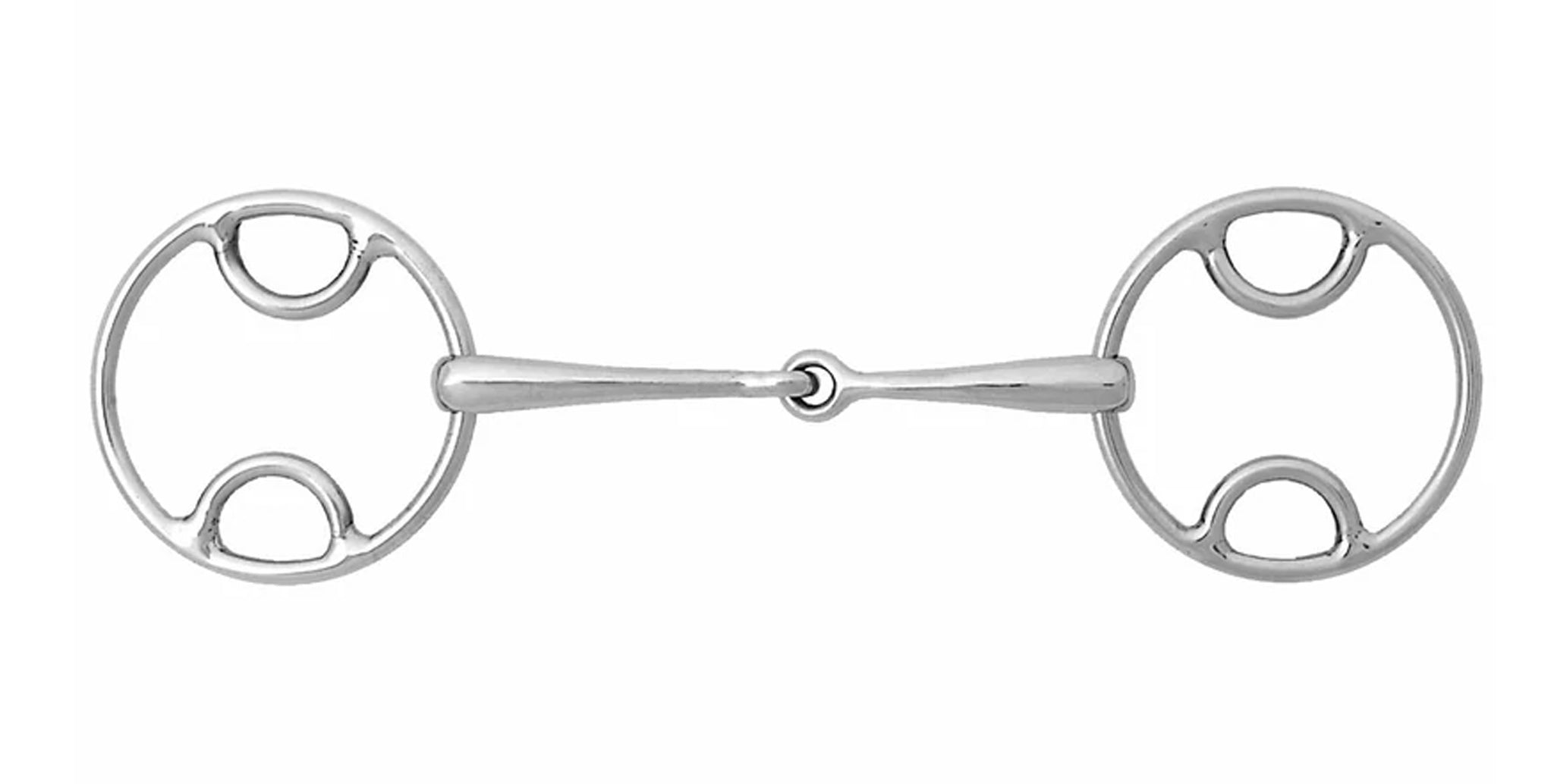 Korsteel Stainless Steel Jointed Beval Loose Ring Snaffle Bit