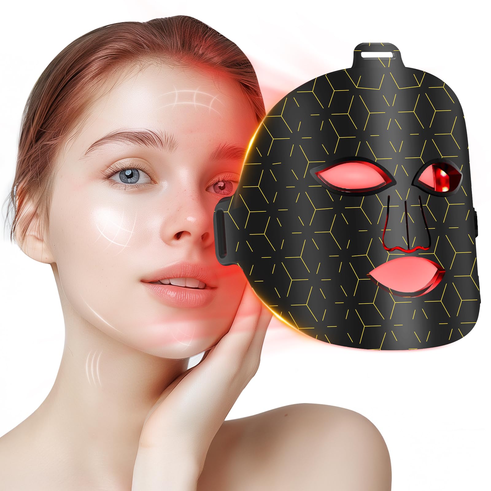 Red Light Therapy for Face, 8 Modes Portable Led Face Mask Light ...