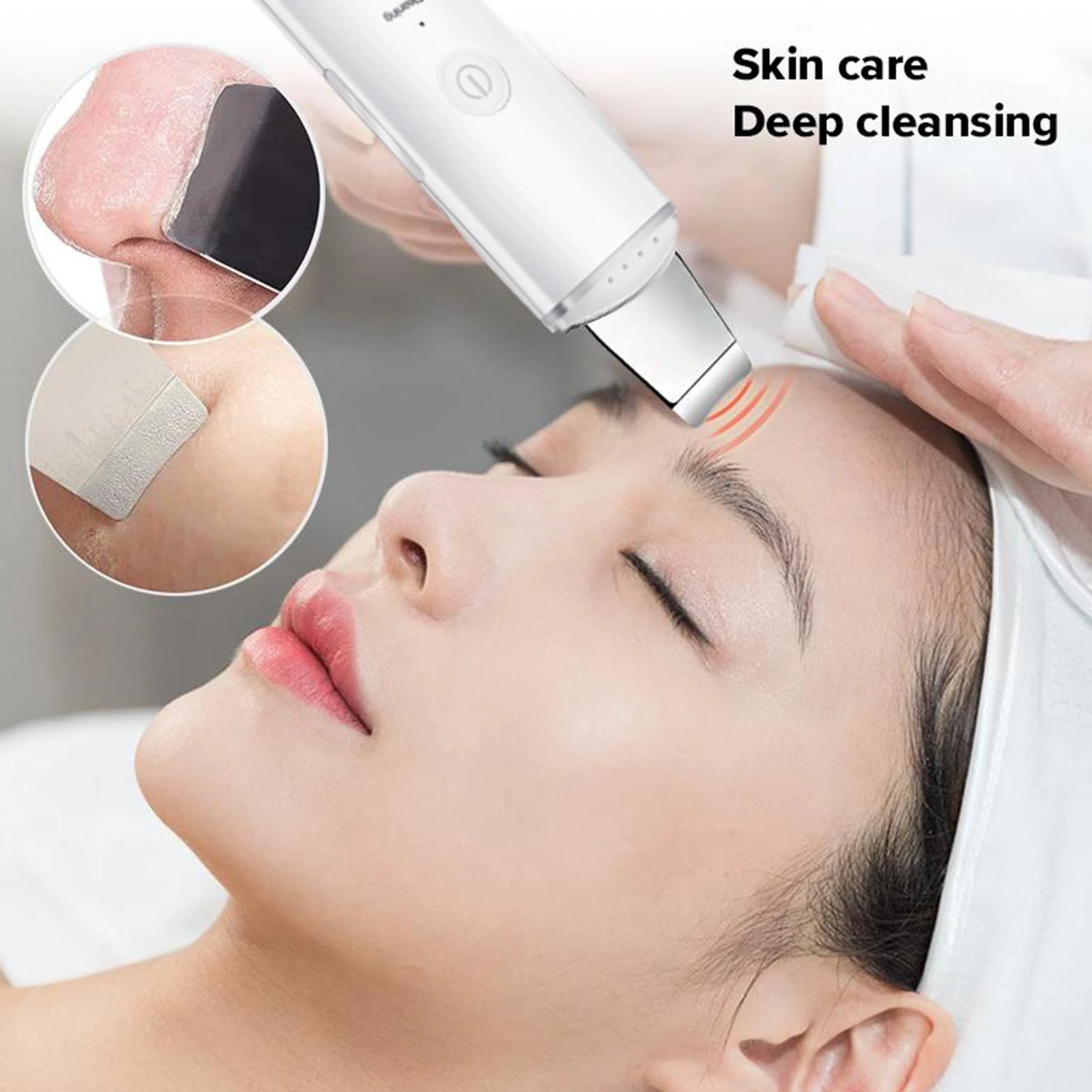 Ultrasonic Skin Scrubber Vibration Face Spatula Blackhead Remover ...