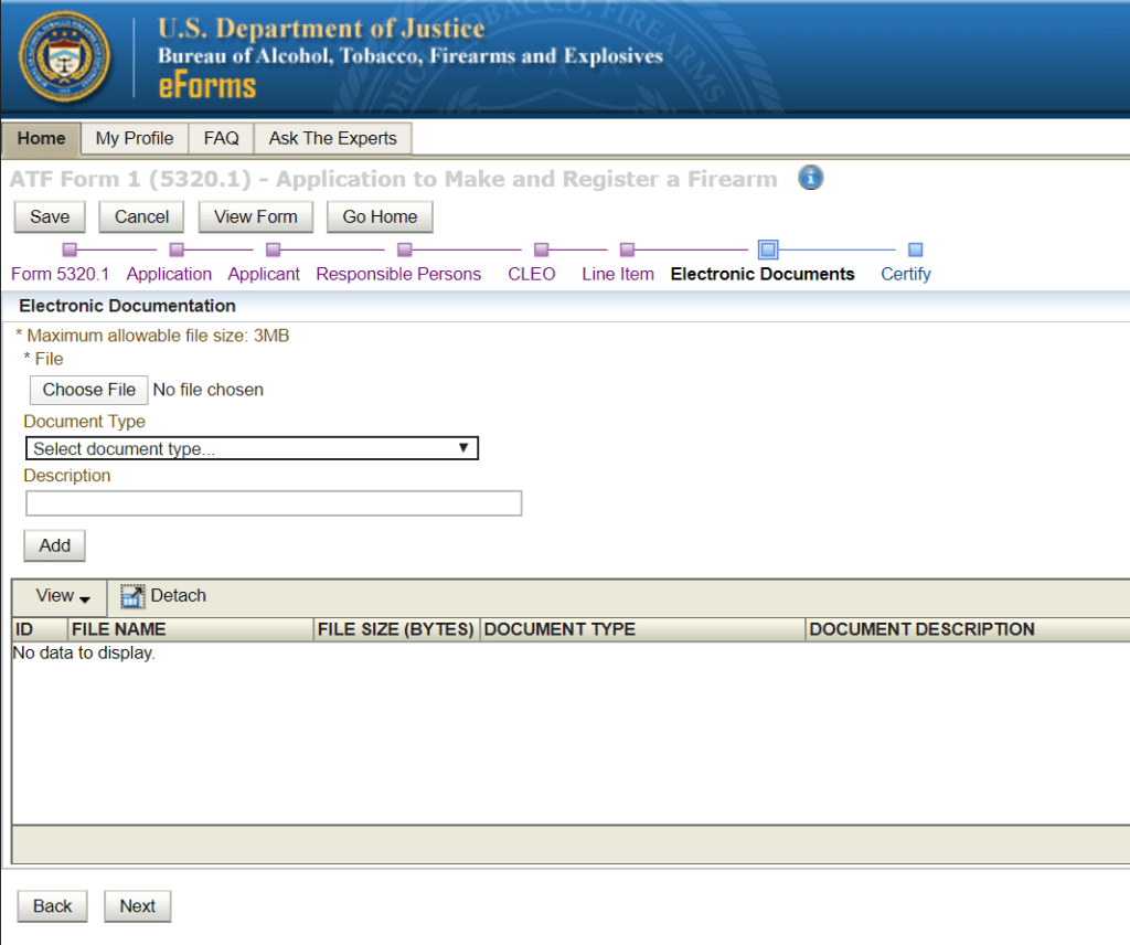 Electronic Documents Page