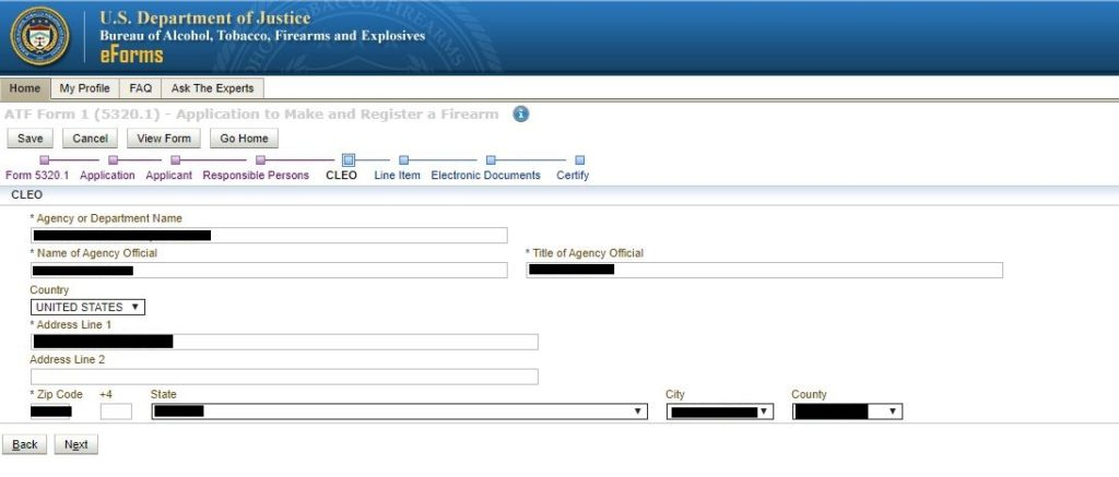 Enter Local Chief Law Enforcement Officer’s Information
