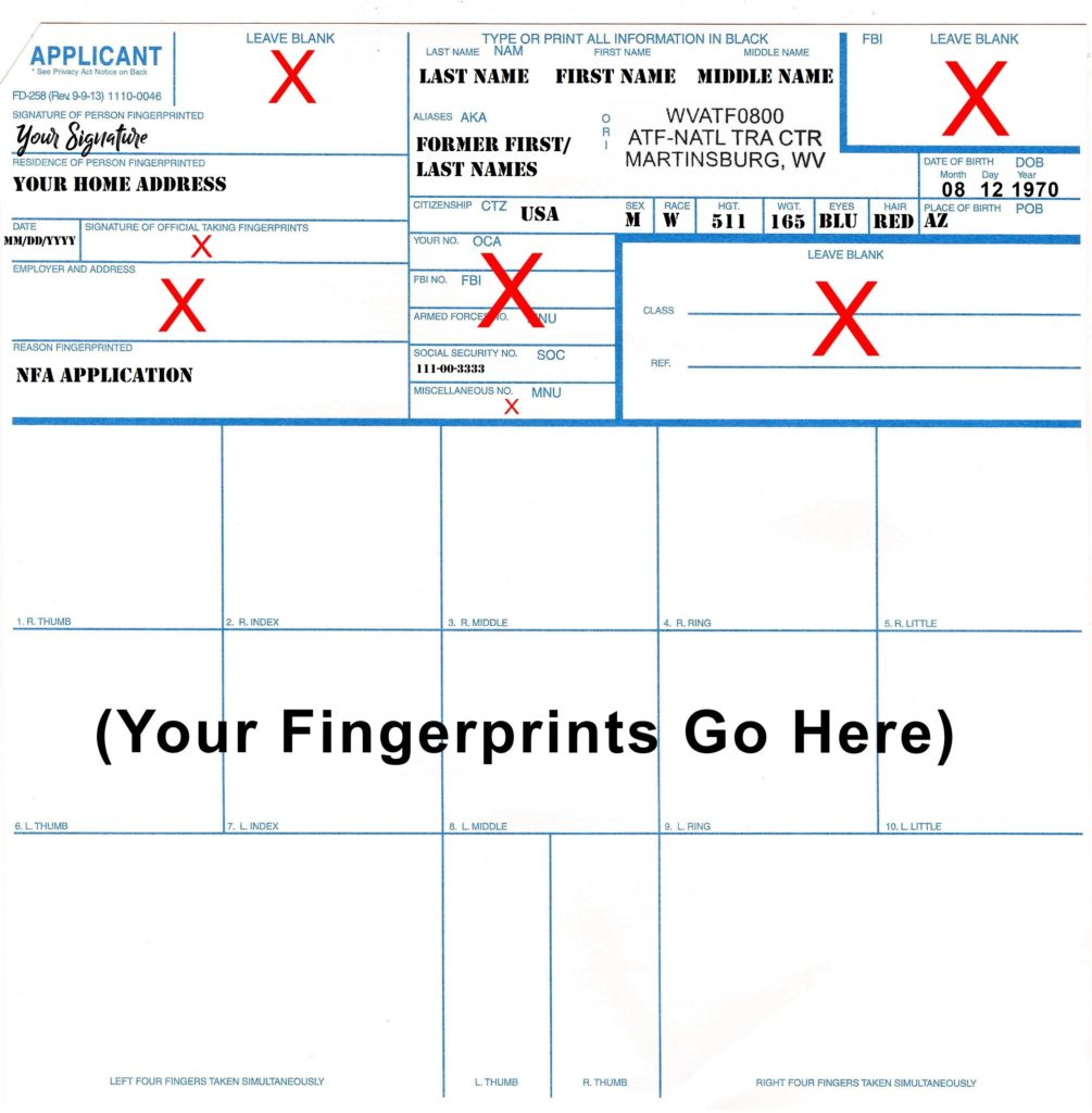 How to Fill Out FD-258 Cards