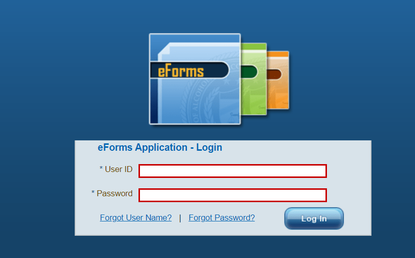 Log Into E-Forms