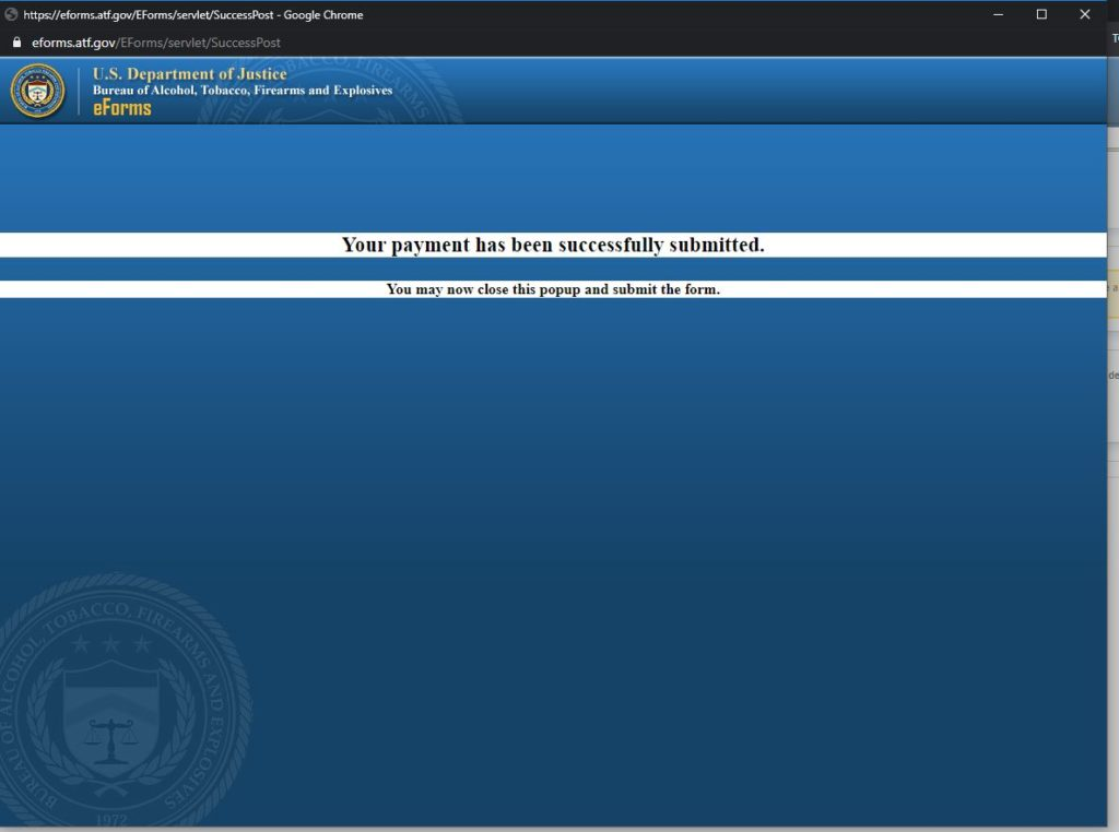 Then click Submit Payment.