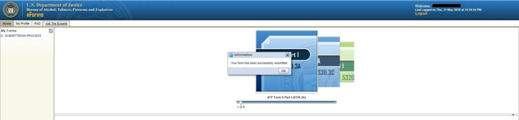 clicking Submit