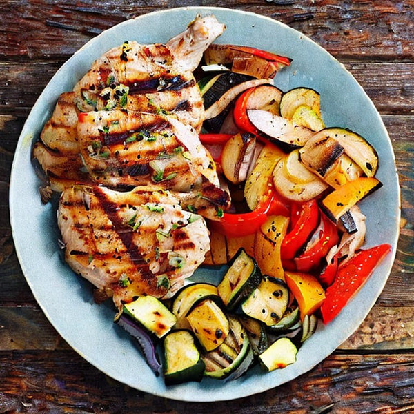 Grilled chicken with vegetables mother's day dishes