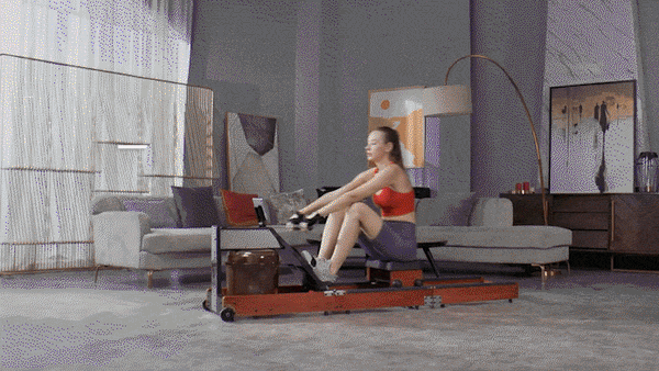 wooden rowing machine