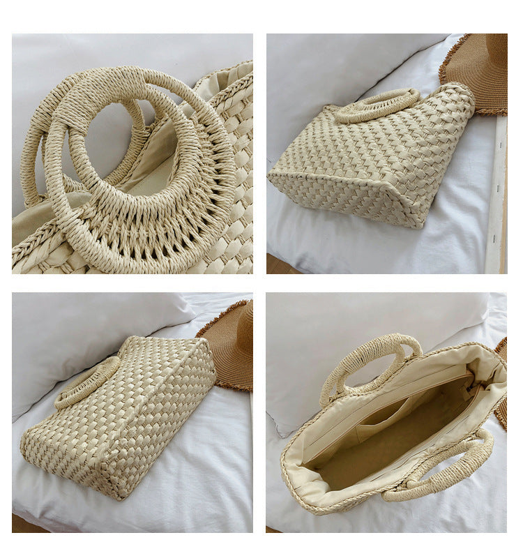 Ladies straw bohemian vacation beach bag mySite