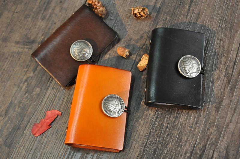 Original leather small card bag, retro vegetable tanned leather Indian head multi-card bag mySite