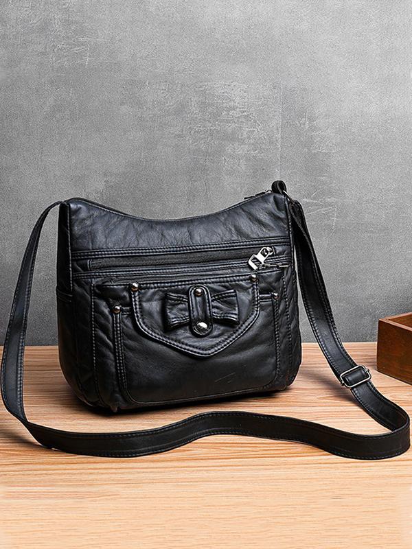 Vintage Studded Washed Leather Baggy Bag mySite