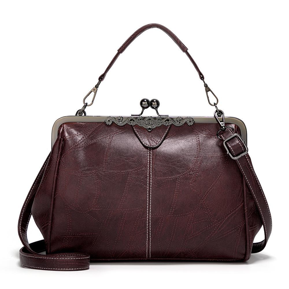 Ladies vintage leather diagonal bag handbag mySite