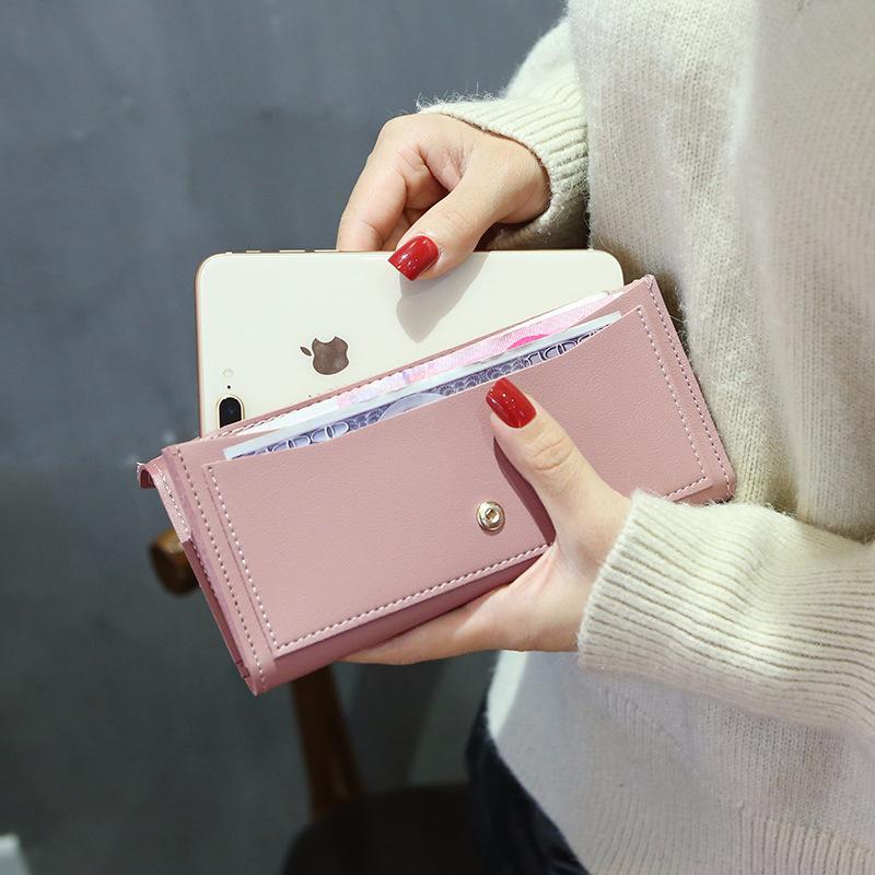 Multifunctional buckle solid color wallet mySite