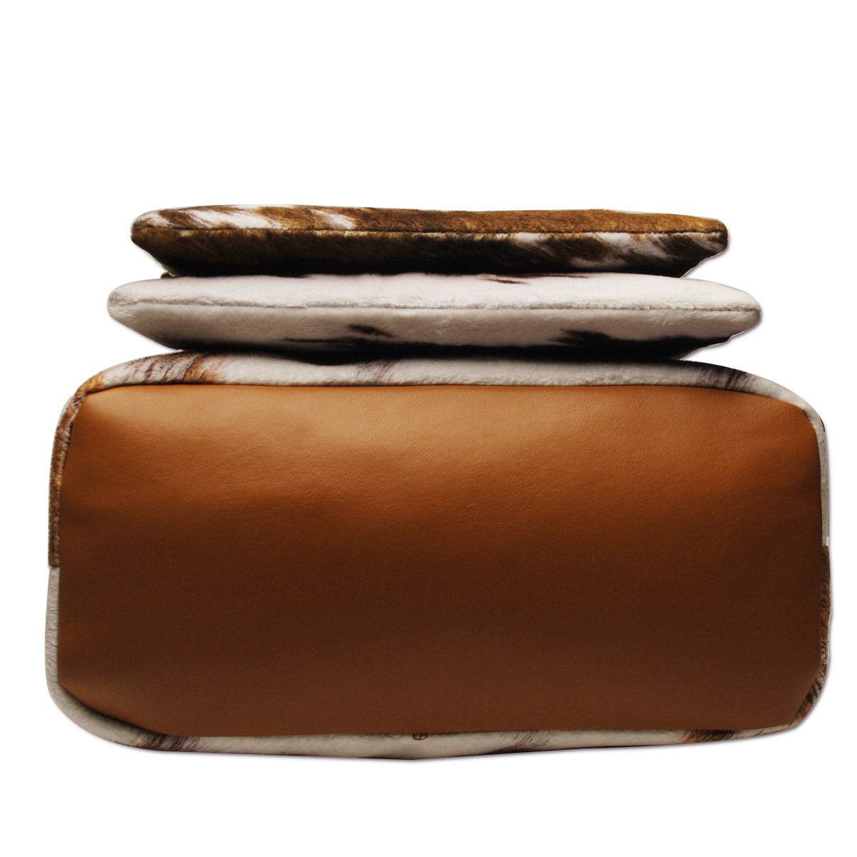 PU cotton plush super soft cow pattern three-piece makeup hand-held one-shoulder handbag mySite
