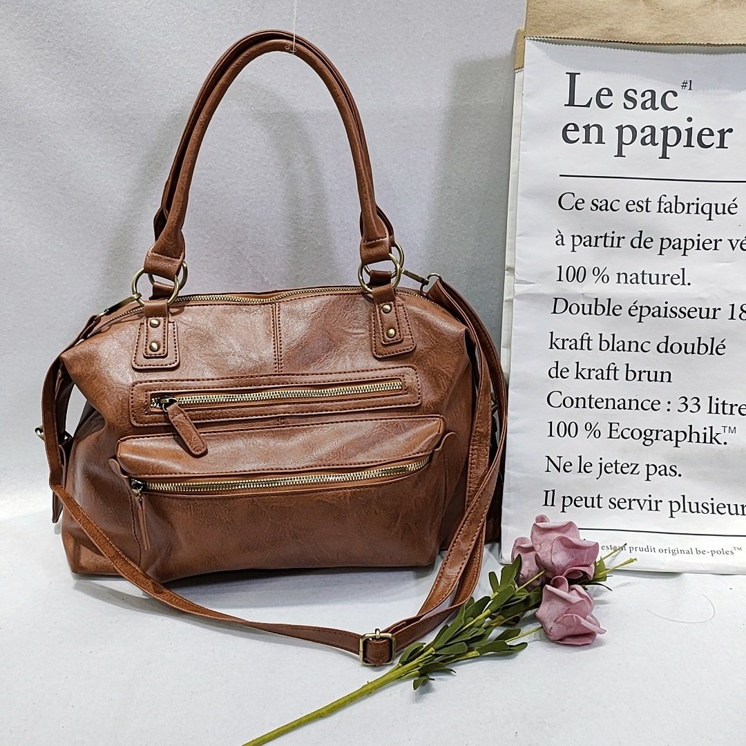 Retro Oil Leather Wax Single Shoulder Slung Woman Bag mySite