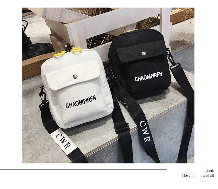 Ladies Canvas Letter Crossbody Bag mySite