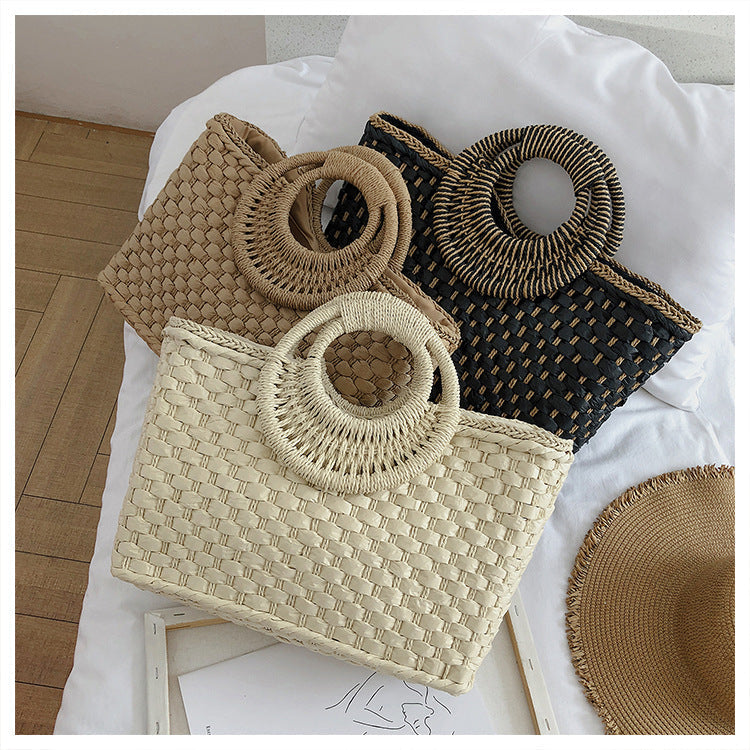 Ladies straw bohemian vacation beach bag mySite