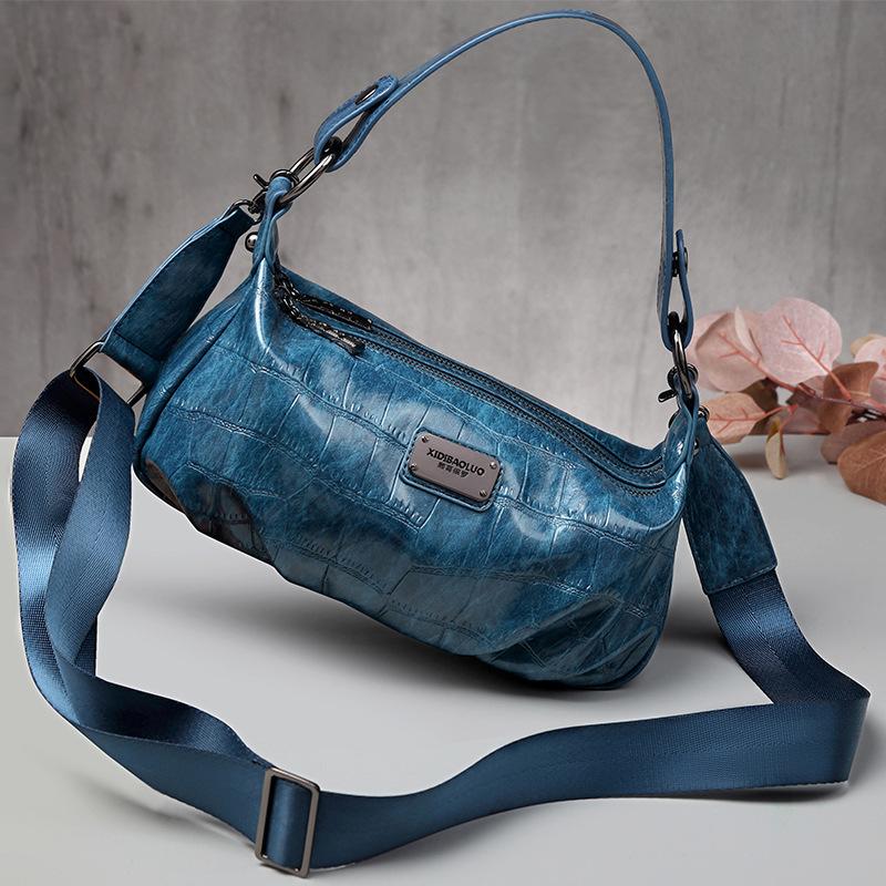 Retro style one-shoulder, cross-slung cloud crease bag mySite