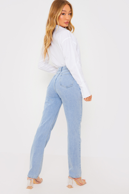Light Wash Straight Leg Jeans