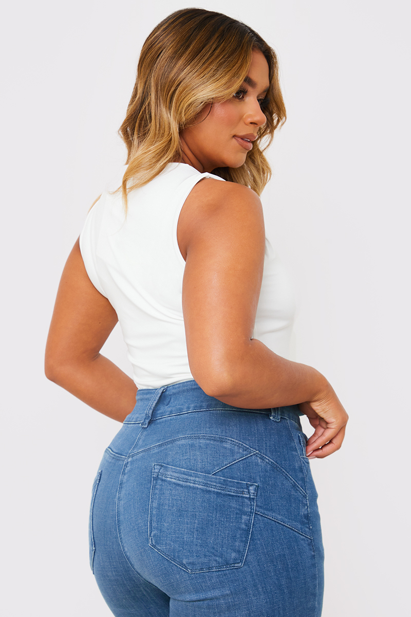 Sweetheart Neckline Sleeveless Bodysuit