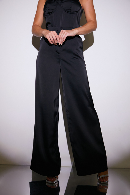 Satin Wide Leg Trousers