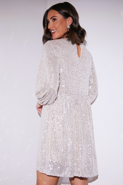 Sequin Smock Mini Dress
