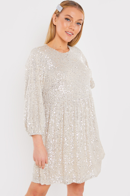 Sequin Smock Mini Dress