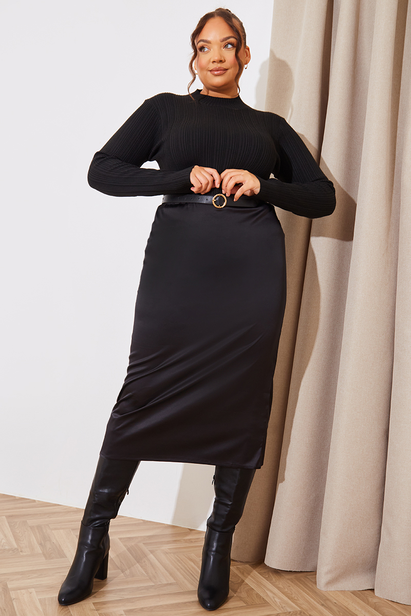 High Neck Variegated Rib Bodysuit