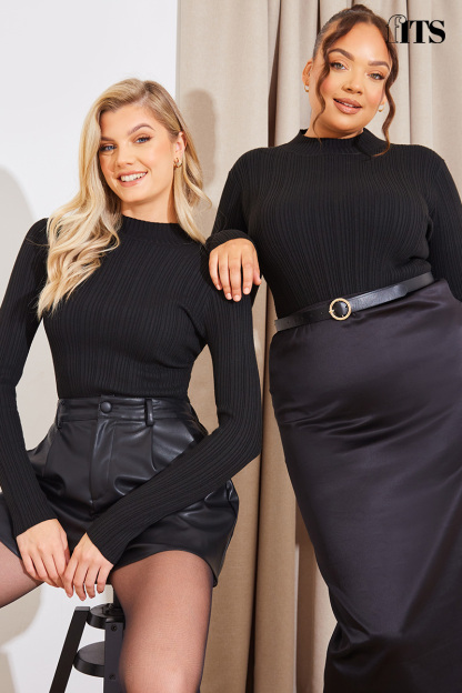 High Neck Variegated Rib Bodysuit