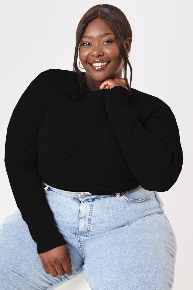 Rib Bardot Detail Jumper