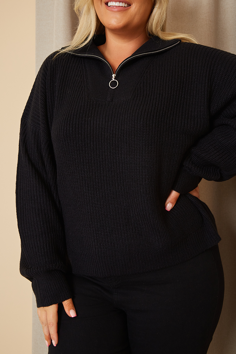 Quarter Zip Knitted Jumper