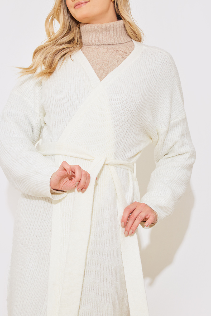 Midi Belted Knitted Cardigan