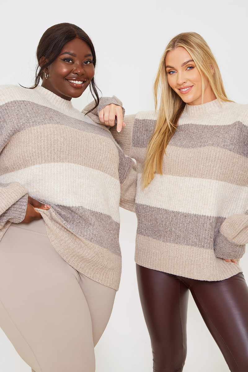 Stripe Striped Tonal Knitted Jumper