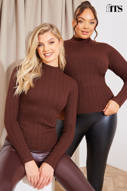 High Neck Variegated Rib Top