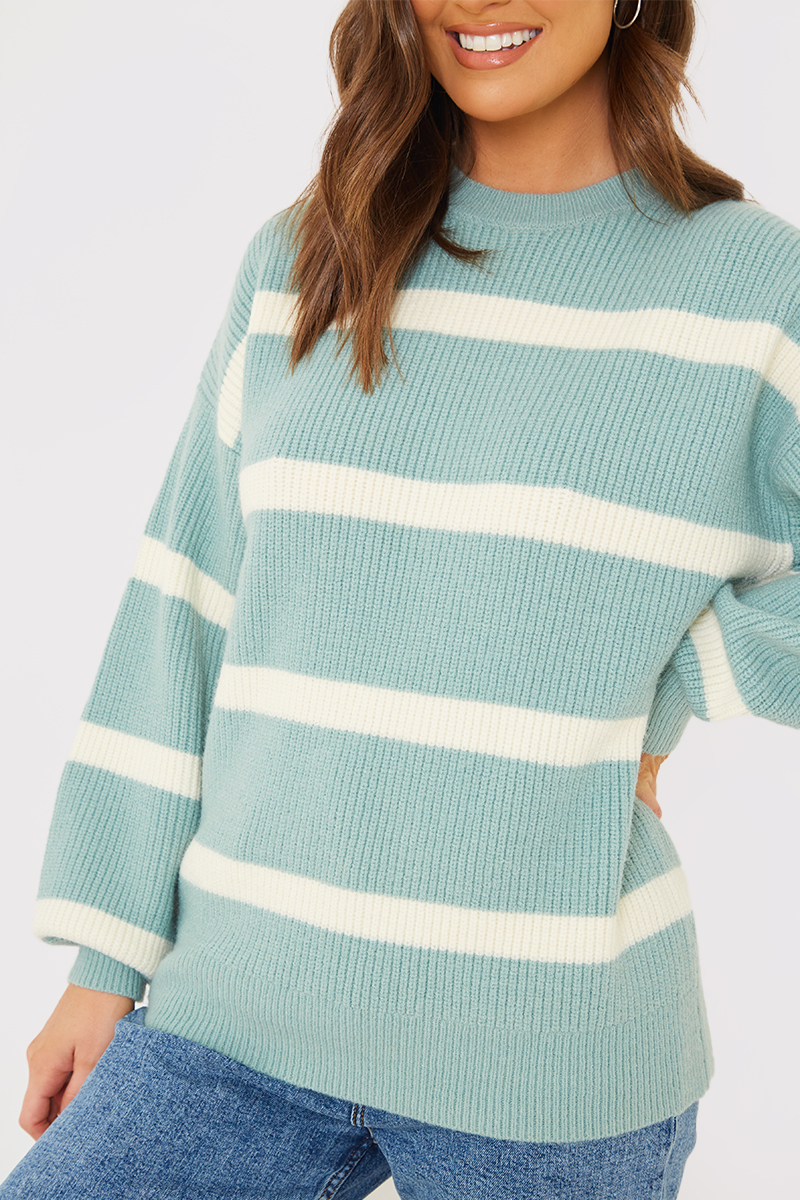 Stripe Round Neck Knitted Jumper